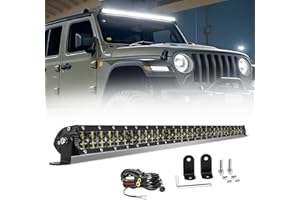 CO LIGHT Barre LED 32 Pouces Double Rangée Faisceau Combiné pour Conduite Tout-Terrain avec Supports de Fixation et Réflecteurs 6D Adaptée aux Camions Voitures Cabines Bateaux ATV/UTV