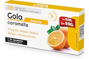 Sanavita Gola Arancia Confezione da 24 caramelle Incartate singolarmente