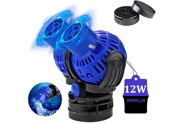 EXLECO JVP-231 Pompe à Vagues, 8000L/H 12 Watt Wave Maker Pompe de Brassage pour Aquarium 100~150cm Pompe de Circulation Pour l'eau Douce et Salée