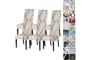 papasgix Coprisedie con Schienale Elasticizzato,6 PCS Fodere Sedia Universale per Sala da Pranzo Lavabile Estraibile,Copertura della Sedia per Soggiorno Cucina Hotel Ristorante Partito Vacanza,Beige
