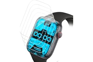 SIMPLY SPEAKERS 4 Stück für Panzerglas für Apple Watch 4/5/6/se 44mm Schutzfolie, HD Klar Weich TPU Bildschirmschutz Folie für Apple Watch se 44mm Schutzglas, Kratzfest Displayfolie für iWatch 6 44mm Displayschutz