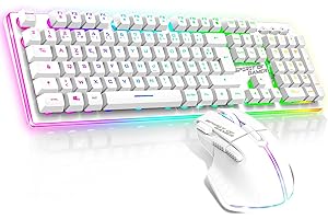SPIRIT OF GAMER x MK600 | Pack Tastiera Mouse Wireless Bianco Ricaricabile RGB | Layout AZERTY Italiano Retroilluminato | Gaming Keyboard Semi Mecanica | Wireless Mouse 4800 DPI | PS4/PS5, PC, Xbox