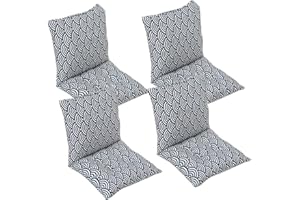 MERCRI Pack 1/2/4 Cojines para Sillas con Respaldo,40x40/45x45/50x50 cm,con Correas de Sujeción ,Cojín Acolchado de Respaldo Bajo, Cojín Acolchado para Silla de Jardín ( Color : #23 , Size : 45x45cm4pcs )