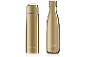 Miniland - Set de Termo y Botella Mybaby&Me Gold: mamá y papá Siempre A juego con su bebé