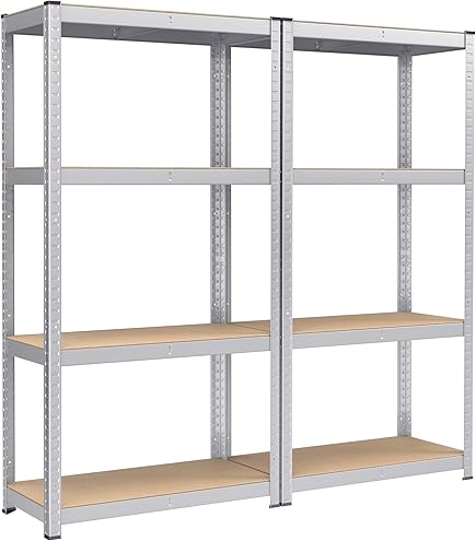 OcioDual Tiny White Metal Shelving, Opbergplank, 150x60x30cm, Keukenplank, Opbergplank, Metalen Plank zonder Schroeven