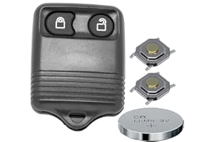 MT KEY Mando a distancia para llave de coche, 1 carcasa de 2 botones, 1 pila CR2032 y 2 microbotones para Ford.