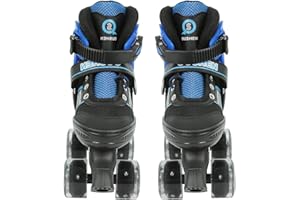 HUOLE Patin à roulettes Taille réglable Patins à roulettes 4 Roues Patins à Roues alignées Extérieurs et Intérieurs Taille Rollers Quad réglable pour Garcon Enfant