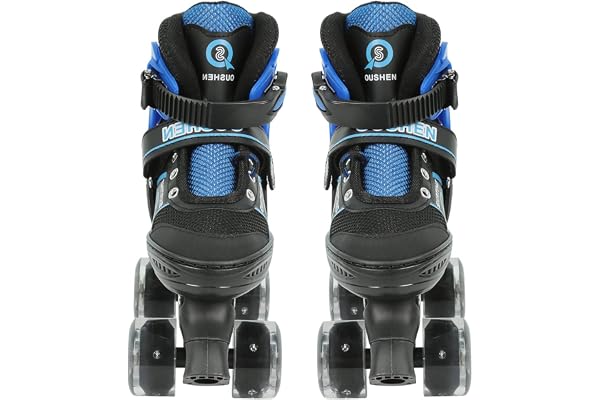 Patin à roulettes Taille réglable Patins à roulettes 4 Roues Patins à Roues alignées Extérieurs et Intérieurs Taille Rollers Quad réglable pour Garcon Enfant