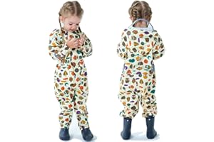 Fouyada Impermeabile Bambini, Tuta Pioggia Bambina Antipioggia con Cappuccio Impermeabili per Bambini Ragazzi Ragazze Giacche da Pioggia Bambino Poncho Antipioggia Simpatico Cartone Animato