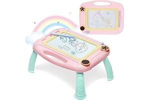 XFLYP Magnetic Drawing Board, Toddler Toys Age 1-3 Year Old Girls, Magnetic Doodle Board with Detachable Feet Educational Learning Toys Colorful Erasable Birthday Childrens Gift