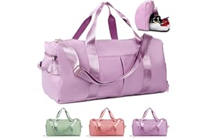 KYYLZ Sporttasche Reisetasche Weekender für Damen und Herren Gym Bag 32L Schwimmtasche Mädchen mit Schuhfach Trocken-Nass-Trennung Handgepäck Tasche Leicht Reisen,Yoga,Sport,Fitness Lila