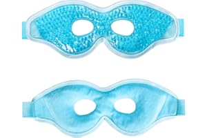 LUCK SYLLABLE Masque en gel pour les yeux - Compresse froide - Masque de glace pour les yeux gonflés, cernes, maux de tête, migraine, soulagement du stress (1 creuse)