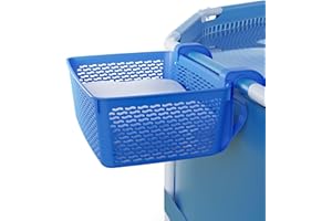 Carrie Box Kosz do przechowywania basenu w kolorze niebieskim, 18,7 l, z tworzywa sztucznego z recyklingu, akcesoria basenowe, kosz do przechowywania i uchwyt na napoje do basenu