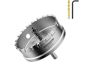 Mollom (100mm | 3-15/16") seghe a tazza in carburo pesante con 2 punte pilota, taglia acciaio inossidabile, acciaio dolce, ferro, rame, ottone, plastica