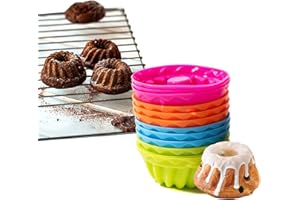 AOOGON 12 Pezzi Stampi in Silicone Muffin, Stampi Riutilizzabili Cupcake, Mini Ciambelle Stampi per Torte, Dessert, Cioccolato, Budino (Style 2)