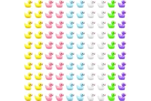 LSYYSL 100 Pieces Mini Resin Ducks Realistic Duckling Garden Decorations Decorations for Christmas Birthday Party (6 Colors)