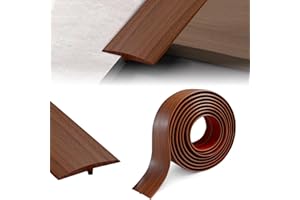 Hengrongshen Profil T Profil przejściowy, samoprzylepny, 5 cm x 3 m, listwa przejściowa do podłogi do progów drzwi i podłóg łączących płytki laminowane (rysunek słojów drewna, brązowy)