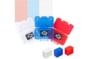 Kiorafoto Paquete de 18 fundas para tarjetas micro SD, 3 colores, almacenamiento compacto con etiquetas, portátil