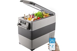 VEVOR Frigorifero portatile 55L Frigorifero per Auto 220V/12V Congelatore Portatile per Auto -20?-20 ? Mini Frigorifero da Campeggio con Schermo LCD Controllo APP Frigo per Auto Camion Barca Camper