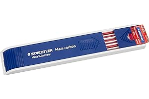 Staedtler Mars Carbon 204-29. Minas de recarga para portaminas. Caja con 12 minas de color carmín y graduación HB.