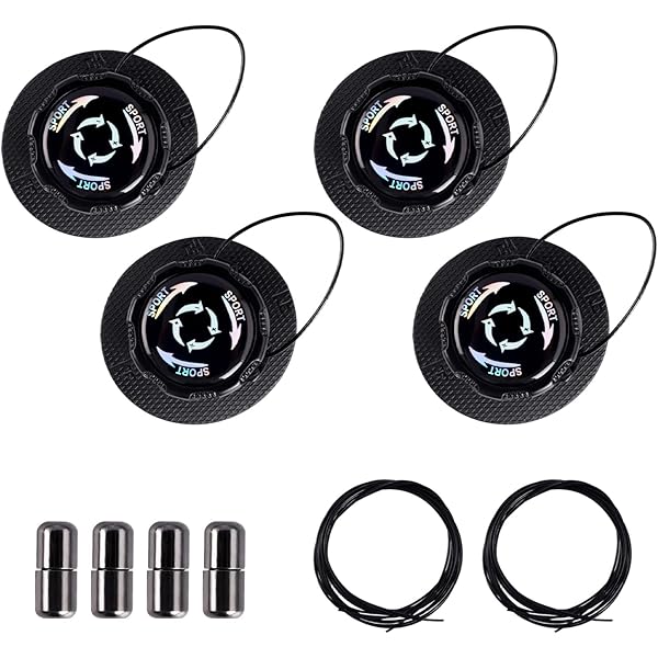 EMagTech 4pcs Lacets ¨¤ Verrouillage Torsad¨¦ Remplacement Compatible Avec BOA Compatible Avec Engelbert Strauss Compatible Avec Shimano ?lastique Verrouille Les Lacets De Chaussures, Noir