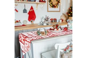 LEADERPRO Runner da tavola natalizio con cervo di alce, 35 x 140 cm, lavabile, moderno, invernale, cucina, decorazione per interni ed esterni, Natale, vacanze, feste, decorazioni