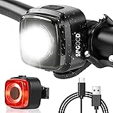 SPGOOD Luci Bicicletta Led | Luci Per Bicicletta Approvate da StVZO | Luce Per Bicicletta Ricaricabile USB Type-C | Luce Bici