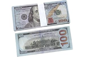 CHUNLINLAODA 100 st $100 Prop Pengar Falska Sedlar, Falskt Pengar, Lekpengar, 100 Dollarsedlar, Barn Dollar Artiklar, För Filmer, Reklam, Lek, Födelsedagsfest, Dräkt, Lek Bordsspel