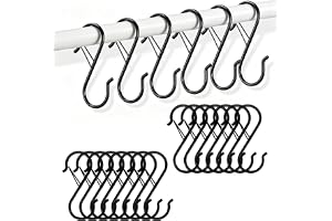 Quorumsg 15 stycken S-krokar, 9 cm, S-formad metallkrok, säkerhetsspänne krokar, multifunktionell krok för köksskåp kontor ba
