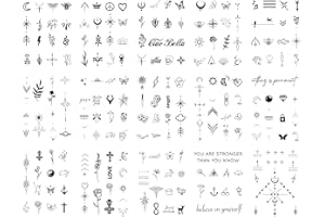 Sugeru 15 Blätter Super Nachhaltig Temporäres Tattoo, 2 Wochen Original wasserfest+vegan+Neue-Tech+Langanhaltend | Fake Tattoo Aufkleber | Tattoos erwachsene kinder, natürliche ungiftige Inhaltsstoffe