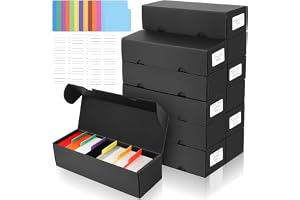 HIMOMO 12-pack förvaringsbox för samlarkort, 9 600+ kortkapacitet kartonglåda med kortavdelare och etiketter, storpack förvaringslådor sportförvaringsboxar för basketsamlarkort och samlingsorganisatör