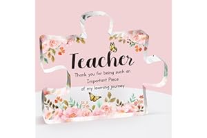 BUIOATA Teacher Gifts - Acrylic Puzzle Plaque Thank You Teacher Gifts for Women, Gift for Teacher End of The Year