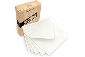 ‎JAPUN Japun – quadratische Briefumschläge (50 Stück) aus Kraft-papier – Umschlag/Kuvert - 150 x 150 mm - weiß