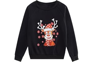 SFreeBo Christmas Jumper Kids Cute 3D Prints Girls Boys Christmas Jumpers Cotton Winter Kids Xmas Sweatshirt Crewneck Long Sleeve Girls Xmas top 4-11 Years