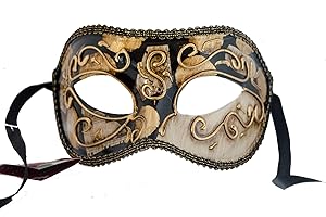 Lannakind Handgefertigte Venezianische Maske Augenmaske Colombina Ballmaske Damen und Herren (C12)