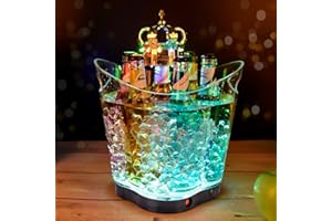 FANDOL Seau à glace LED coloré dégradé – 6 litres, idéal pour un bar à domicile, pour refroidir la bière, le champagne et le vin (trèfle à quatre feuilles, 6 l)