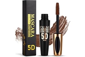 LOPHE 5D Máscara de Pestañas, 10G Mascara de Pestañas Waterproof con Fibras de Seda, Máscara de Larga Duración para Definición y Volumen no Blooming (Marrón)