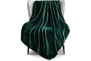 Exclusivo Mezcla Extra Large Fleece Throw Blanket for Couch, Sofa, 300GSM Super Soft and Warm Blankets, Forest Green Throw All Season Use, Cozy, Plush, Lightweight, 127x178 CM