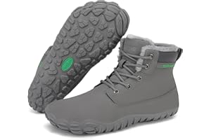 SAGUARO Scarpe Barefoot Uomo Stivaletti Invernali Impermeabili con Pelo Caldo, Gr.36-48
