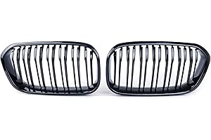 Hebstw F20 Nieren Schwarz, Kühlergrille Passend für BMW 1er F20 F21 Grill 114 116 118 120 125 M135 M140 Facelift (LCI) Doppelsteg Grill Glanz Schwarz Kühlergrill Vorne 2015 2016 2017 2018