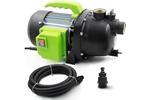 VEATON 800W Portable Garden Booster Pump with 1" Female Thread Including 4m Intake Hose and Hose Adapter, Shallow Well Jet Pump for Sprinkler and Water Pressure Booster