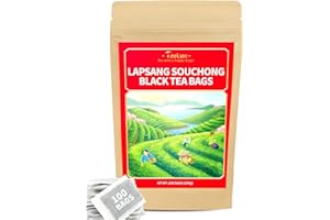 TeeLux Lapsang Souchong Tea Bags 100 Count, Unique Smoked Black Tea from China, Vegan, Full-bodied Smoky Flavor, Biodegradable Tea Bags
