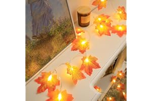 ENLACE LED-ljusslinga, med lönnlöv, 6 m, 40 LED, höstblad, batteridriven, höstljuskedja för höstdekoration, skördefest, halloween, jul, bordsdekoration, fest, dekoration