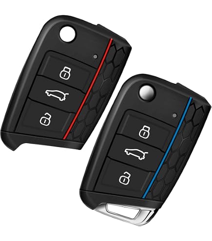 Silikon-Schutzhülle Für VW, Seat, Skoda Klappschlüssel – Schützt Vor Kratzern, Weich & Passgenau – In Schwarz/Blau