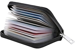 ehsbuy Outrip Genuine Leather Credit Card Holder ID Business Card Case Purse Wallet for Men & Women