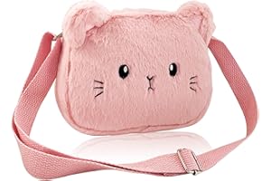 MIUNPRI Mignon Bandoulière En Forme De Chat，Sac Bandoulière Réglable Pour Filles En Forme De Chat Sac À Bandoulière Pour Enfants En Peluche Monnaie Mignon