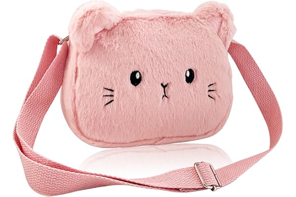 Mignon Bandoulière En Forme De Chat,Sac Bandoulière Réglable Pour Filles En Forme De Chat Sac À Bandoulière Pour Enfants En Peluche Monnaie Mignon