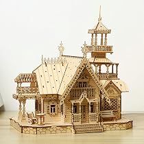Puzzle 3D In Legno Castello Europeo – Modellino Meccanico Con Carillon, Kit Fai Da Te