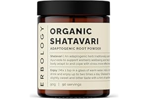 Erbology Shatavari in Polvere Bio 90g - 90 Porzioni - Approvvigionata in Modo Sostenibile Direttamente dalla Fattoria in India - Piccoli Lotti - Vegana - Senza OGM