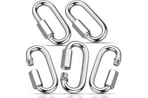 Ziamzra 5 Pièces Maillon Rapide M6 V4A Mousqueton Vis Attache Rapide Ollegamento Rapido Anello Portachiavi per Escursioni Pesca Campeggio e Viaggi
